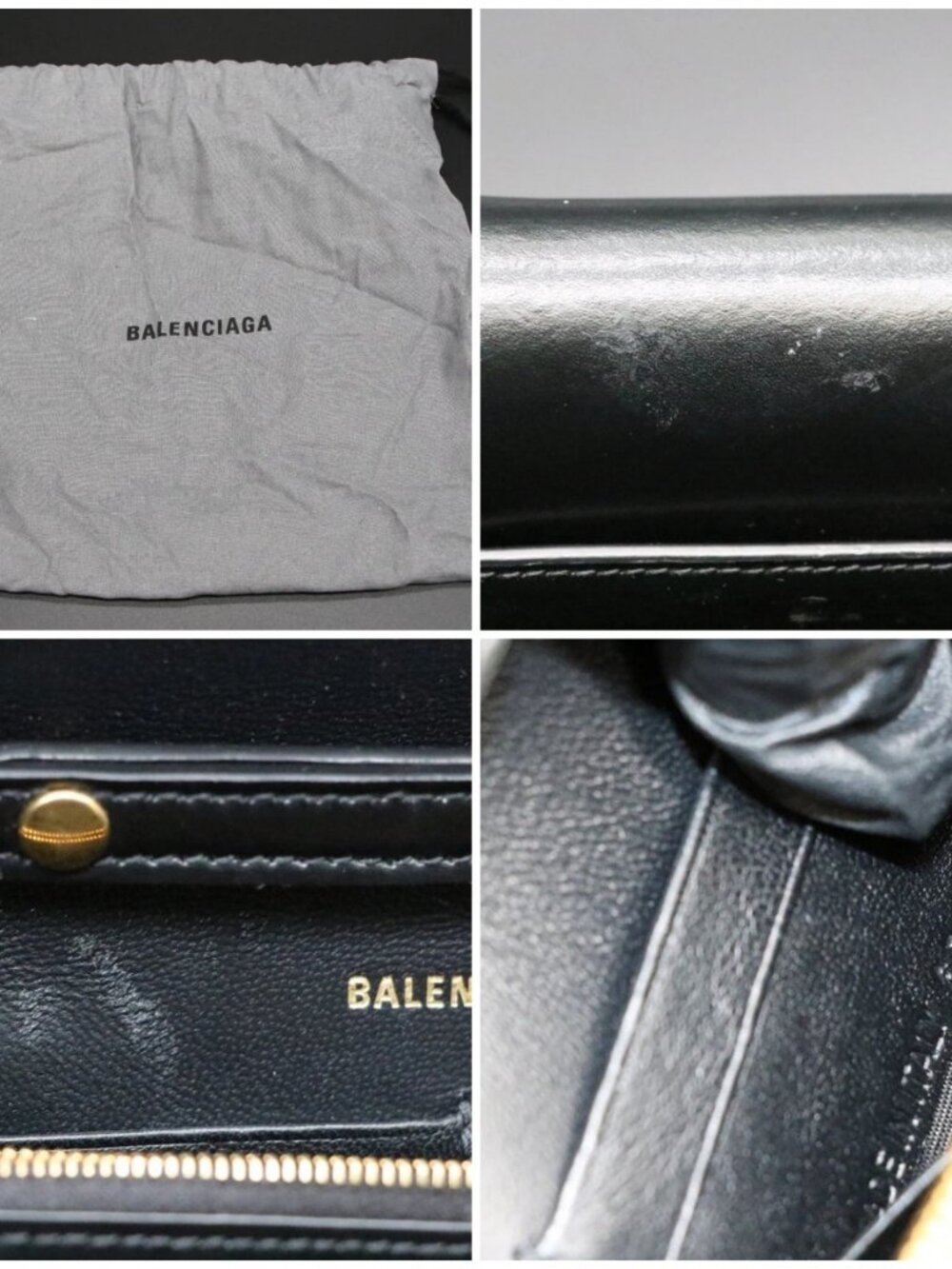 Balenciaga Hourglass Box Wallet on Chain - Black/Gold - Picture 12 of 14